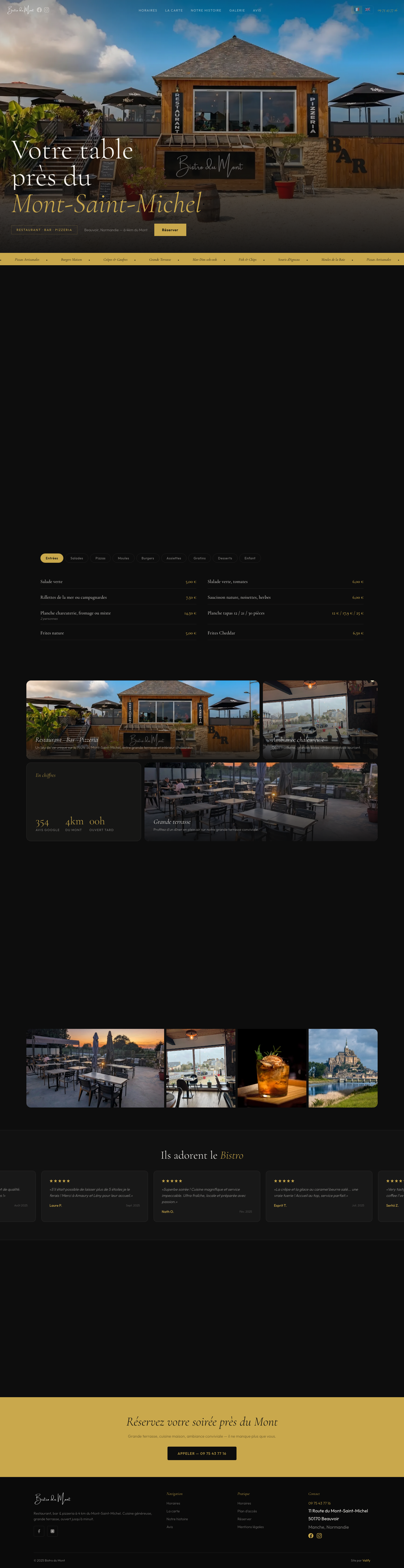 Screenshot site Bistro du Mont