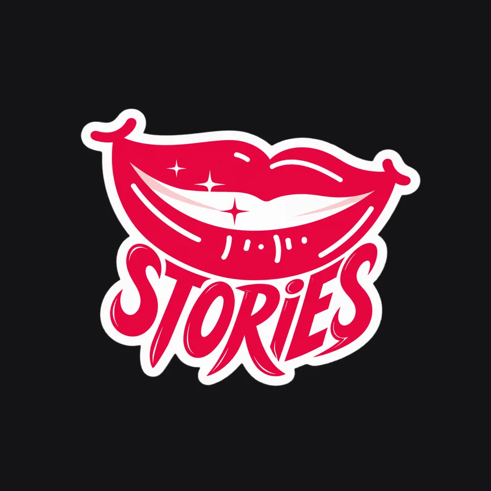 Logo du serveur Stories WL : une bouche rouge souriante au-dessus du mot Stories