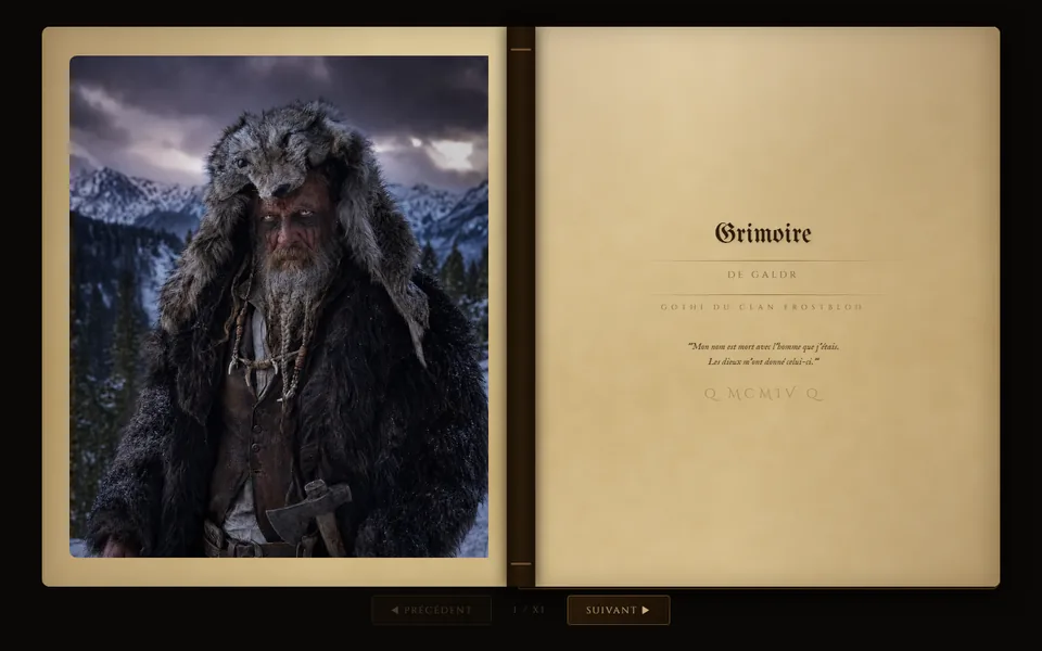 Couverture du Grimoire de Galdr, livre interactif du gothi du clan FROSTBLÓÐ