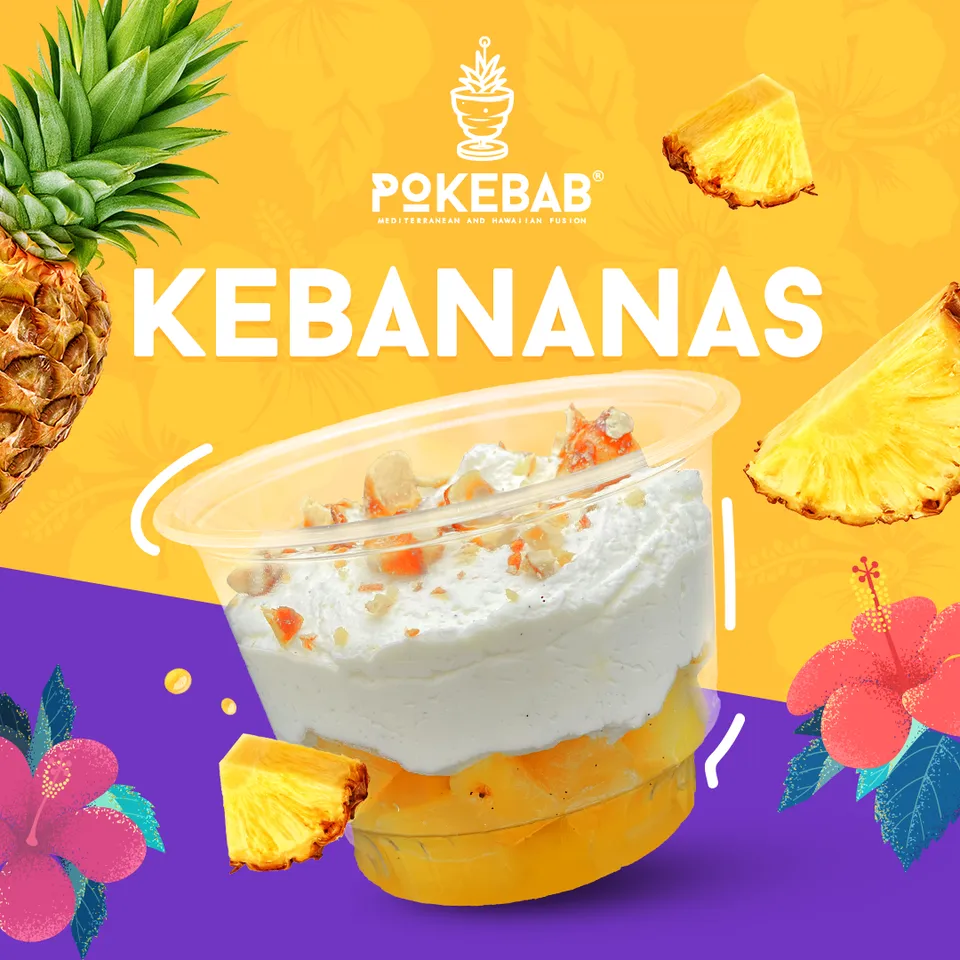 Visuel d'un dessert ananas et chantilly pour un restaurant de cuisine méditerranéenne