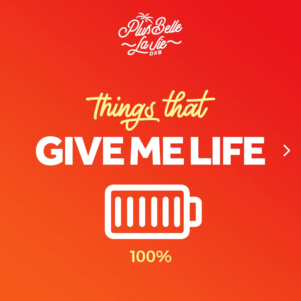 Visuel Instagram « Things that give me life » pour un restaurant, première image d'un carrousel